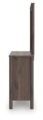 Pamytta Twin Panel Bed, Dresser, Mirror, Chest and Nightstand in Brown - PKG022702
