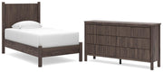 Pamytta Twin Panel Platform Bed and Dresser in Brown - PKG022667
