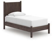 Pamytta Twin Panel Platform Bed, Dresser and Chest in Brown - PKG022753