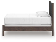 Pamytta Twin Upholstered Panel Bed, Dresser and Nightstand in Brown - PKG022722