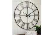 Paquita Antique Silver Wall Clock - DMV FurnitureOther Products