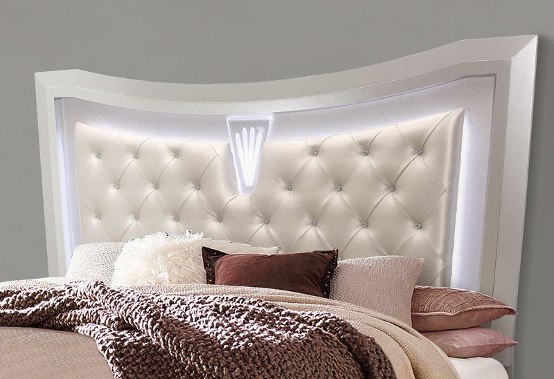 Paris Champagne King Bed With Led - DMV FurnitureKing Bed