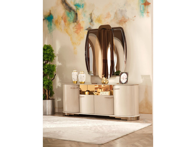 Paris Diningroom (Consol With Mirror & Dining Table & 6 Dining Chair) - 115-PAR-SET