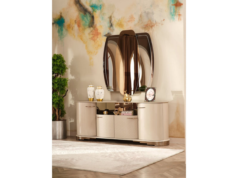 Paris Diningroom (Consol With Mirror & Dining Table & 6 Dining Chair) - 115-PAR-SET