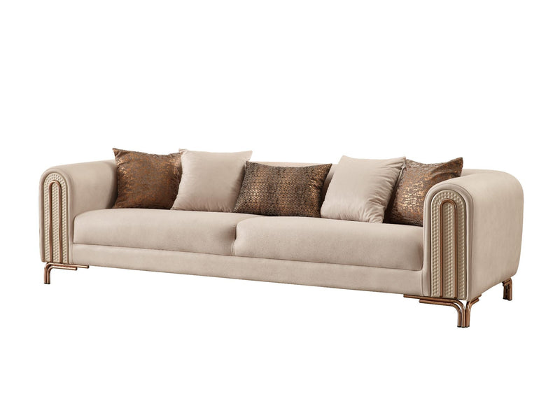 Paris Stationary 4 Seat Sofa Cream in Cream - 101-PAR-ZEG02-4