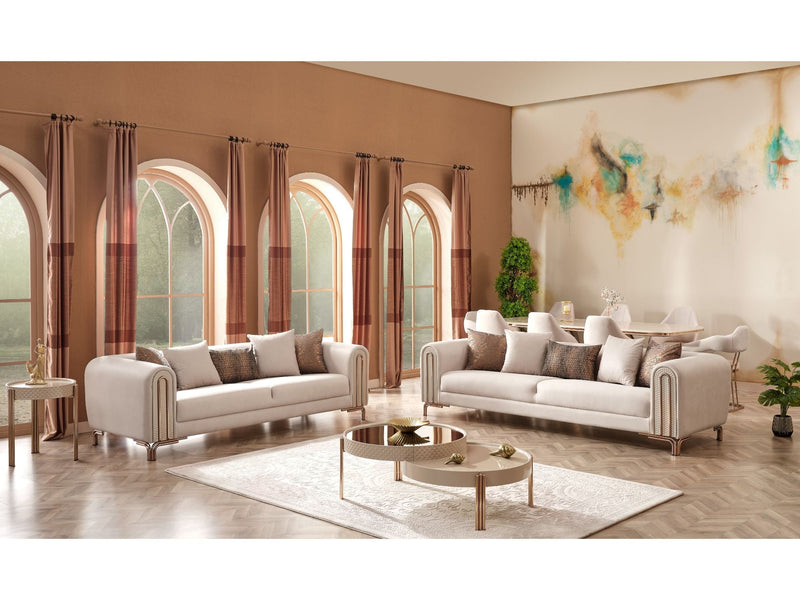 Paris Stationary 4 Seat Sofa Cream in Cream - 101-PAR-ZEG02-4