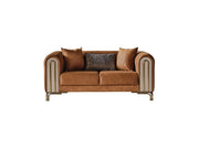 Paris Stationary Loveseat Brown in Brown - 101-PAR-ZEG04-2