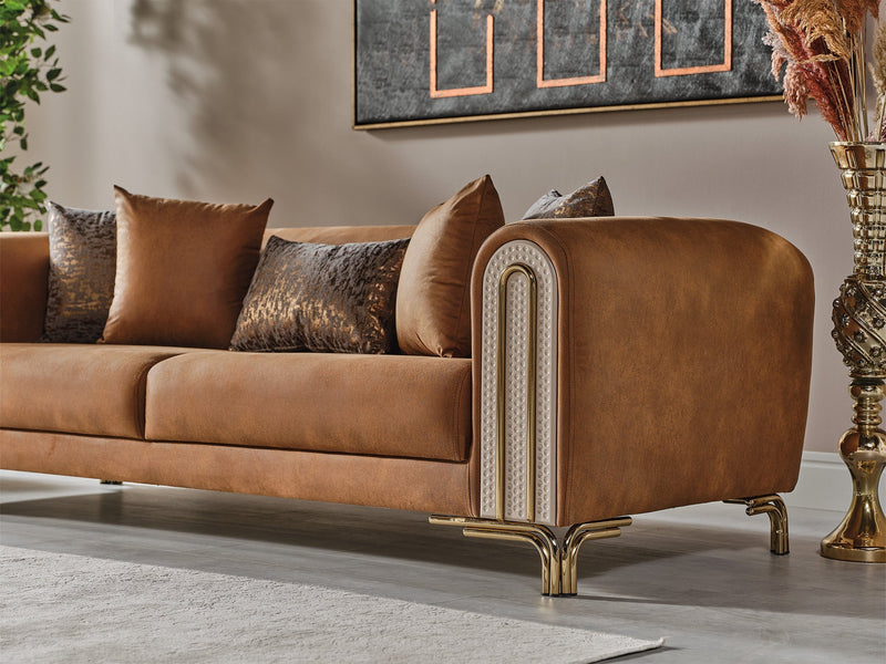 Paris Stationary Sofa Brown in Brown - 101-PAR-ZEG04-3