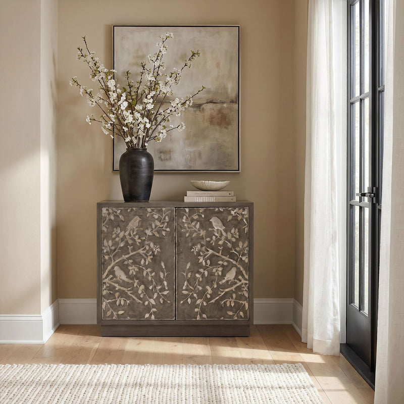 Parkes 2-door Bone Inlay Accent Cabinet Distressed Grey - 950454