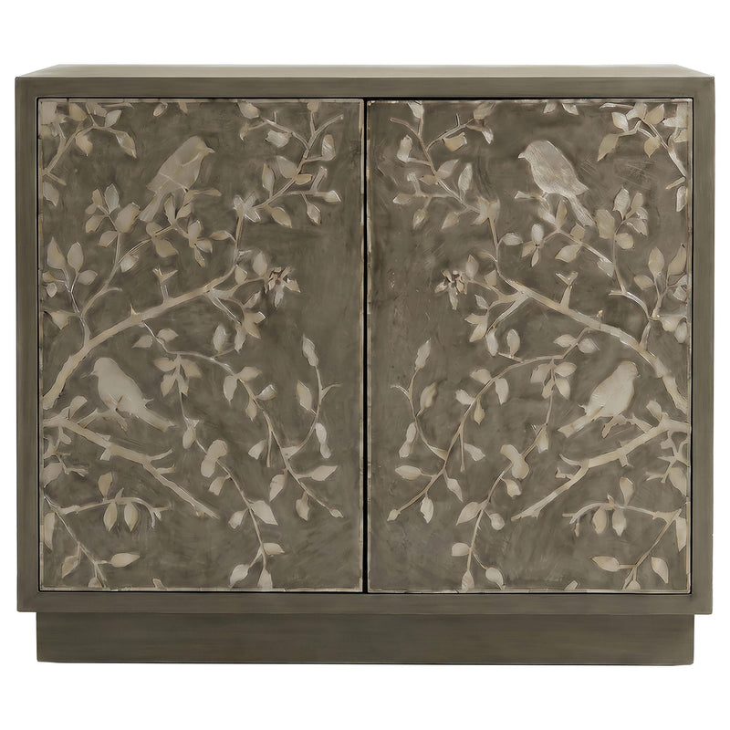 Parkes 2-door Bone Inlay Accent Cabinet Distressed Grey - 950454