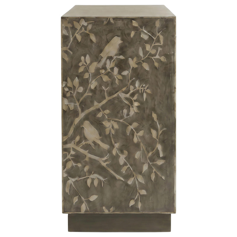 Parkes 2-door Bone Inlay Accent Cabinet Distressed Grey - 950454