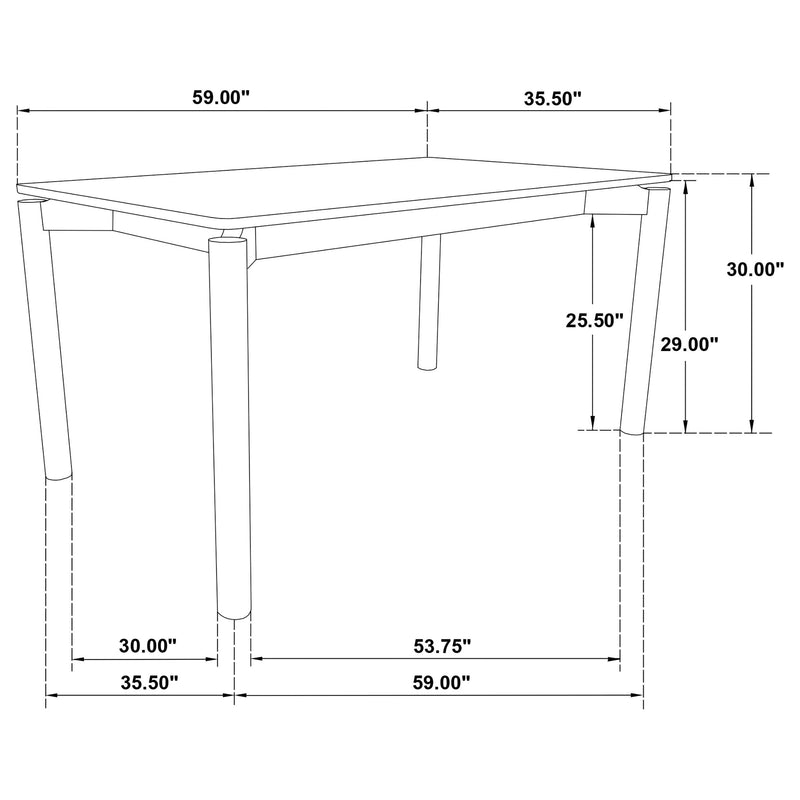 Parkridge 5-piece 59-inch Wood Dining Set White Washed - 108551-S5