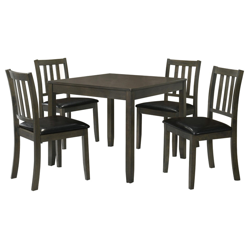 Parkwood 5-piece Square Dining Table Set Dark Ash Brown - 150410