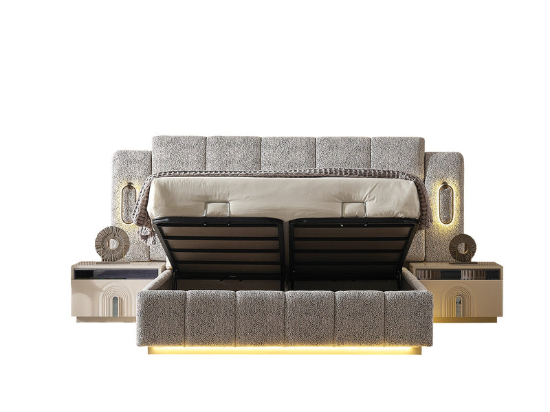 Parma Bedroom (Queen Frame With Headboard & Dresser With Mirror & 2 Nightstand) - 120-PARM-SET
