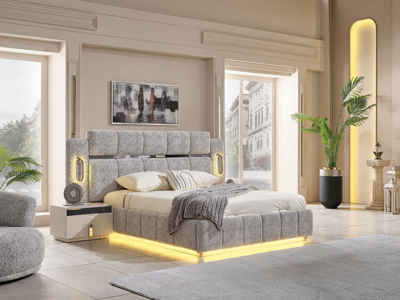 Parma Bedroom (Queen Frame With Headboard & Dresser With Mirror & 2 Nightstand) - 120-PARM-SET