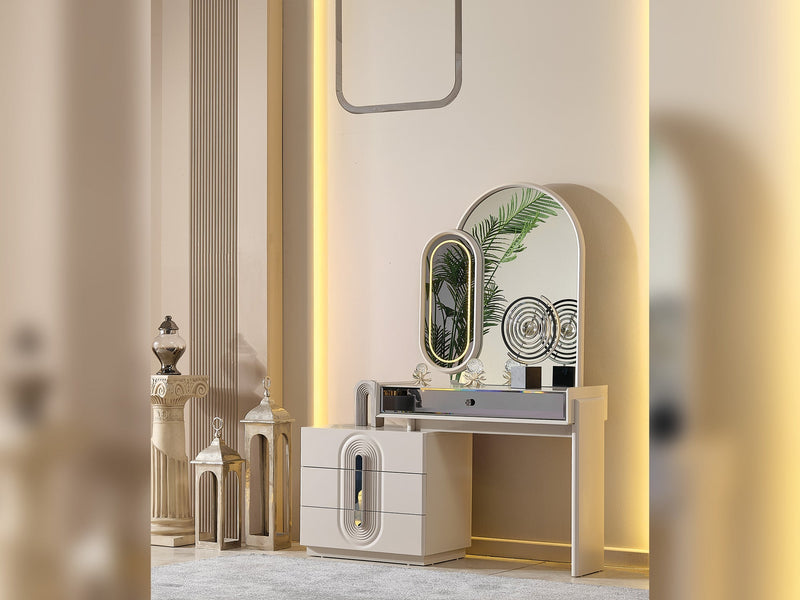 Parma Bedroom (Queen Frame With Headboard & Dresser With Mirror & 2 Nightstand) - 120-PARM-SET