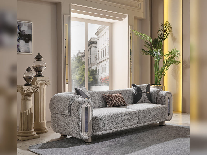 Parma Convertible Sofa Light Grey in Light Grey - 101-PARM-HIL40401-3