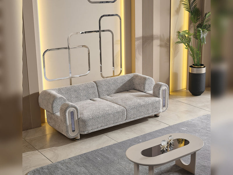 Parma Convertible Sofa Light Grey in Light Grey - 101-PARM-HIL40401-3