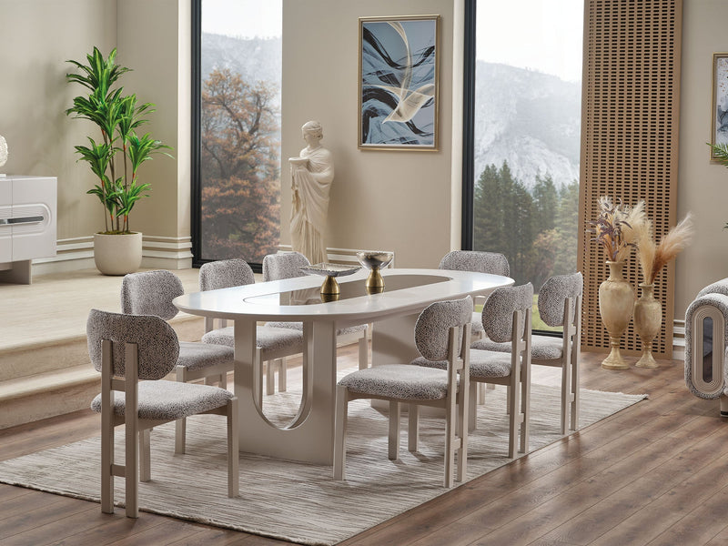 Parma Diningroom (Consol With Mirror & Dining Table & 6 Dining Chair) - 115-PARM-DT-6-SET