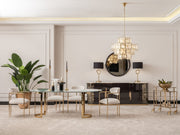 Parma Diningroom (Consol With Mirror & Dining Table & 6 Dining Chair) - 200-GAB-PAR-DT-6-SET