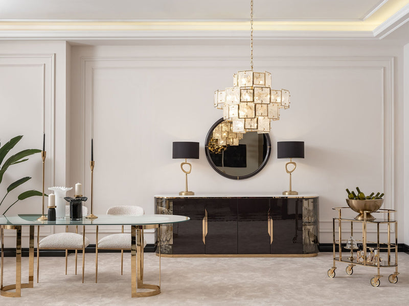 Parma Diningroom (Consol With Mirror & Dining Table & 6 Dining Chair) - 200-GAB-PAR-DT-6-SET