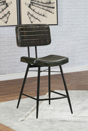 Partridge Leather Counter Chair Antique Espresso (Set of 2) - 110659