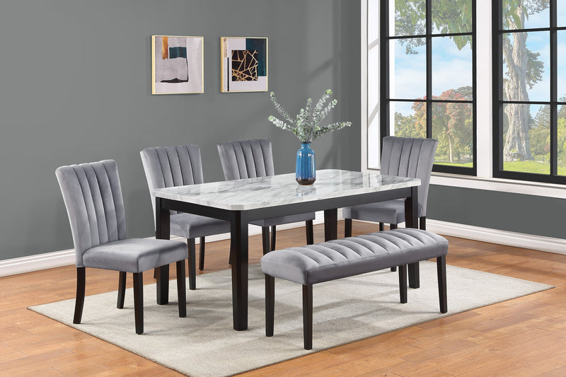 Pascal Black/Gray Marble - Top Dining Set - DMV FurnitureDining Room Set