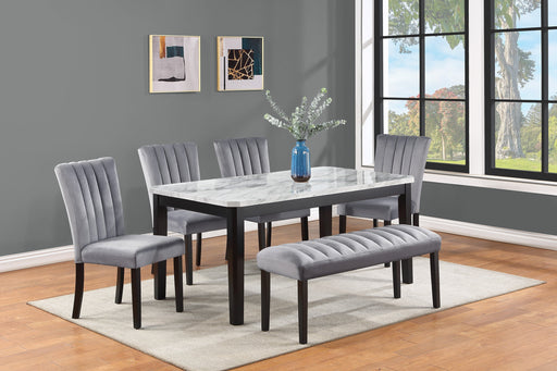 Pascal Black/Gray Marble - Top Dining Set - DMV FurnitureDining Room Set