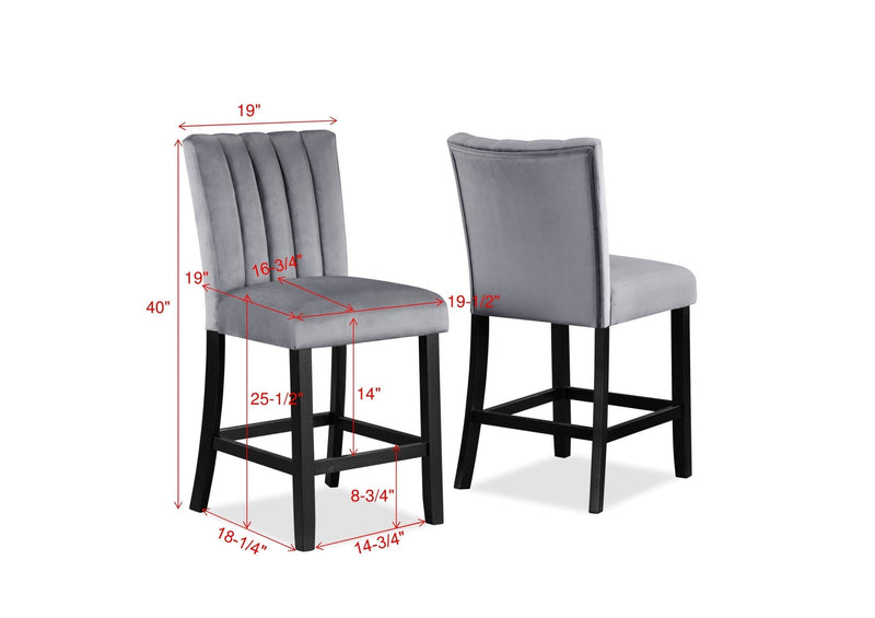 Pascal Black/Gray Square Counter Height Dining Set - DMV FurnitureCounter Height Set