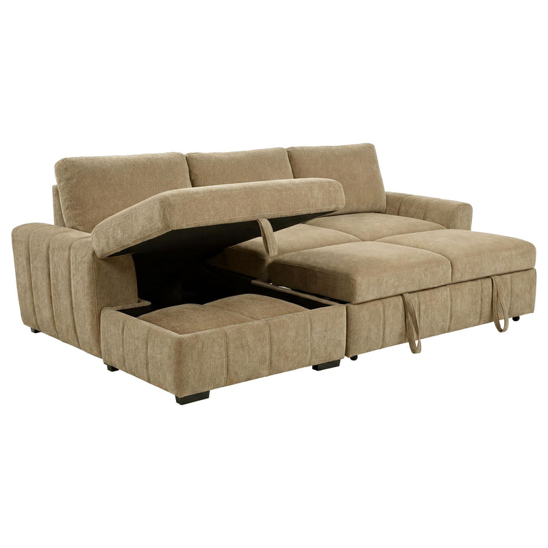 Pastrana Upholstered Sleeper Sectional Sofa LAF Chaise Camel - 500358