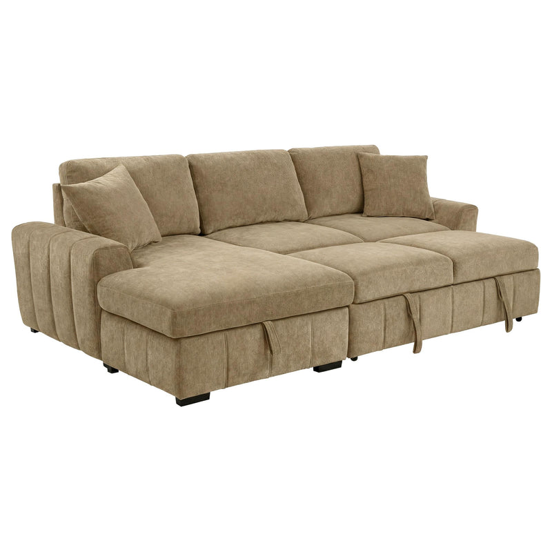Pastrana Upholstered Sleeper Sectional Sofa LAF Chaise Camel - 500358