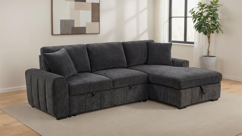 Pastrana Upholstered Sleeper Sectional Sofa RAF Chaise Grey - 500359