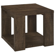 Pavone 2-Piece Coffee and End Table Set with Open Shelves Dark Rustic Mango - 706628-S2