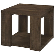 Pavone 2-Piece Coffee and End Table Set with Open Shelves Dark Rustic Mango - 706628-S2