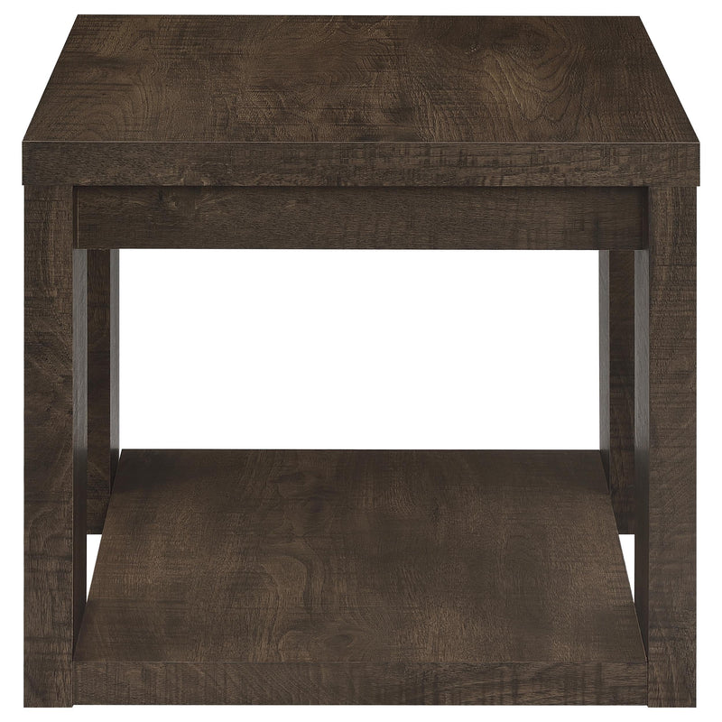Pavone 2-Piece Coffee and End Table Set with Open Shelves Dark Rustic Mango - 706628-S2
