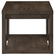 Pavone 2-Piece Coffee and End Table Set with Open Shelves Dark Rustic Mango - 706628-S2