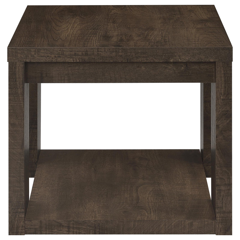 Pavone 2-Piece Coffee and End Table Set with Open Shelves Dark Rustic Mango - 706628-S2