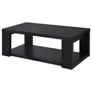 Pavone 2-Piece Transitional Coffee and End Table Set with Shelves Black - 706638-S2