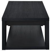Pavone 2-Piece Transitional Coffee and End Table Set with Shelves Black - 706638-S2