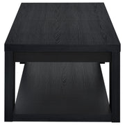 Pavone 2-Piece Transitional Coffee and End Table Set with Shelves Black - 706638-S2