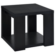 Pavone 2-Piece Transitional Coffee and End Table Set with Shelves Black - 706638-S2