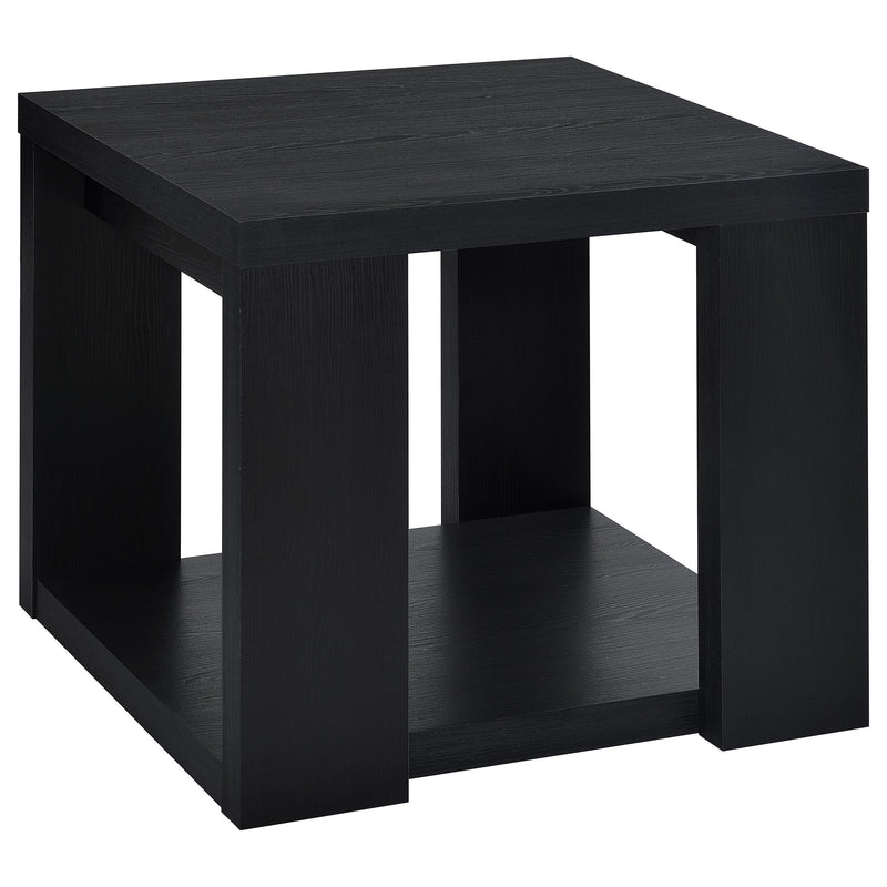 Pavone 2-Piece Transitional Coffee and End Table Set with Shelves Black - 706638-S2