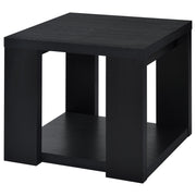 Pavone 2-Piece Transitional Coffee and End Table Set with Shelves Black - 706638-S2