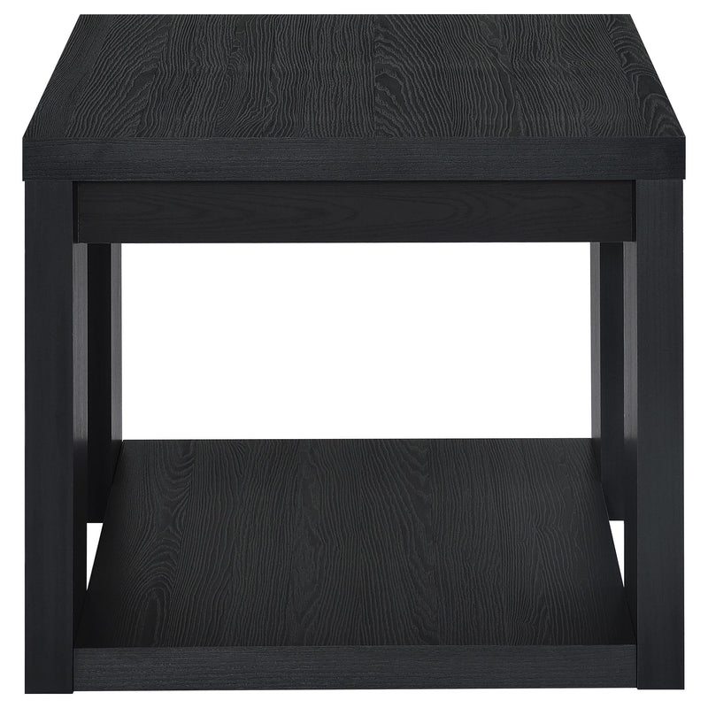 Pavone 2-Piece Transitional Coffee and End Table Set with Shelves Black - 706638-S2