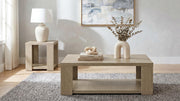 Pavone 2-Piece Transitional Coffee and End Table Set with Shelves Latte - 706648-S2