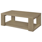 Pavone 2-Piece Transitional Coffee and End Table Set with Shelves Latte - 706648-S2