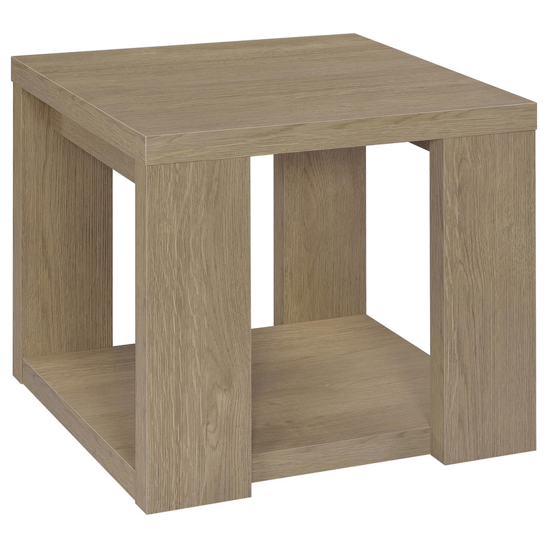 Pavone 2-Piece Transitional Coffee and End Table Set with Shelves Latte - 706648-S2
