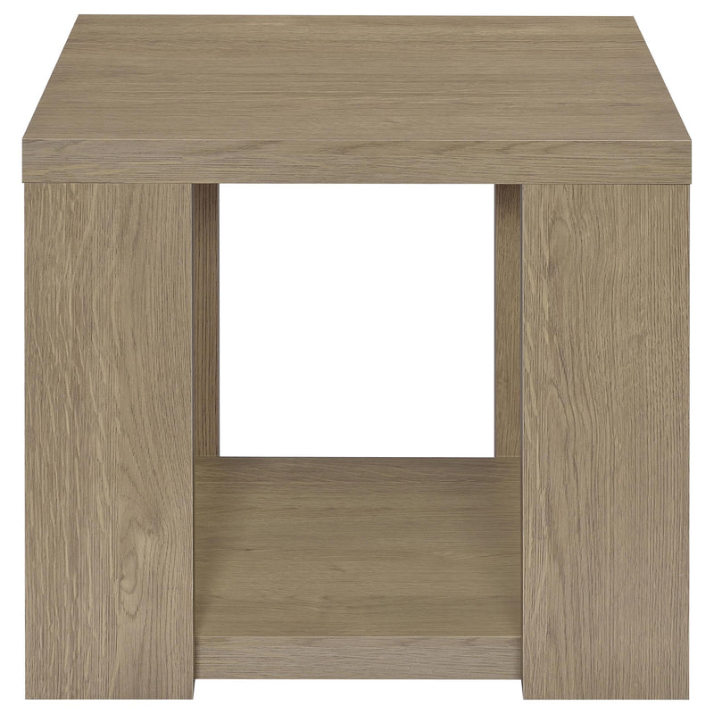 Pavone 2-Piece Transitional Coffee and End Table Set with Shelves Latte - 706648-S2
