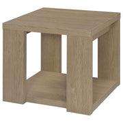 Pavone 2-Piece Transitional Coffee and End Table Set with Shelves Latte - 706648-S2