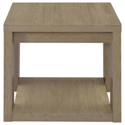 Pavone 2-Piece Transitional Coffee and End Table Set with Shelves Latte - 706648-S2